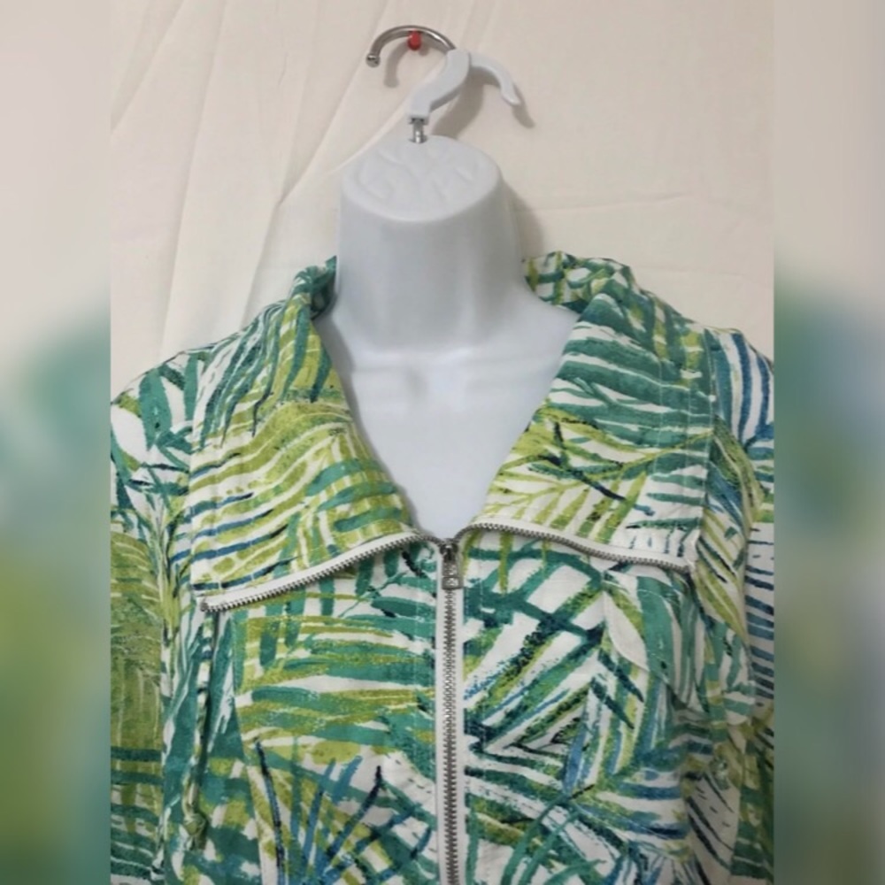 Ruby Rd. Front Zipper Tropical Jacket - image 2